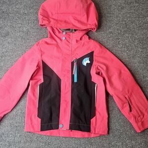 Shred Dog Kids Hard Shell Ski Jacket Size 4 Pink Waterproof Adjustable
